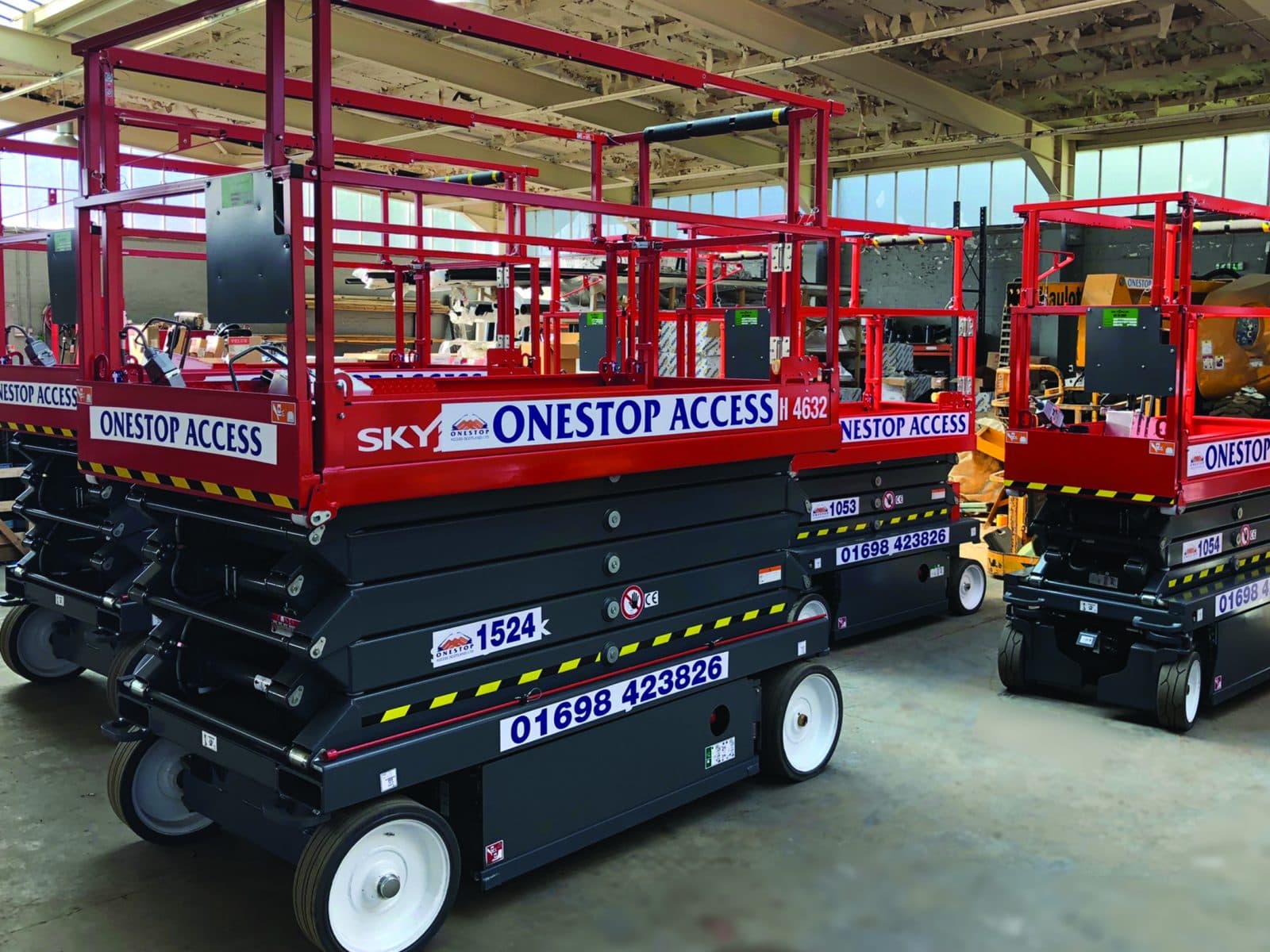 Scissor lift from the Onestop Access hire fleet ready for collection